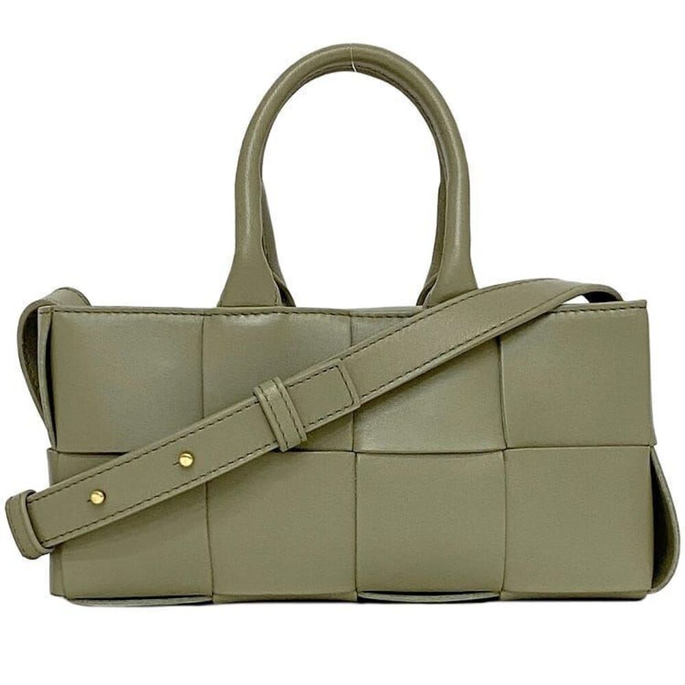 Bottega Veneta Bag East West Green Arco Leather Woven Handbag Top Handle